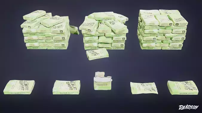 INDUSTRIAL - Cement Bags 01 - LOW POLY AND NANITE