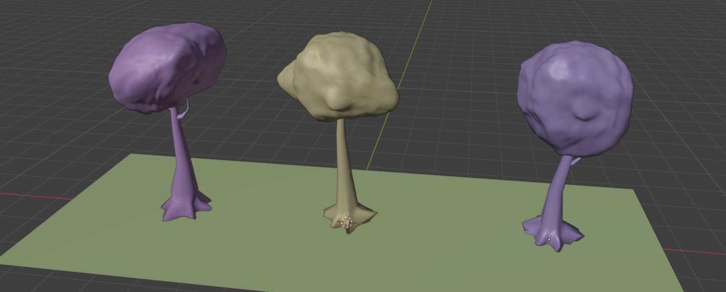 Trees stylized model for video games and animations Low-poly 3D model_6