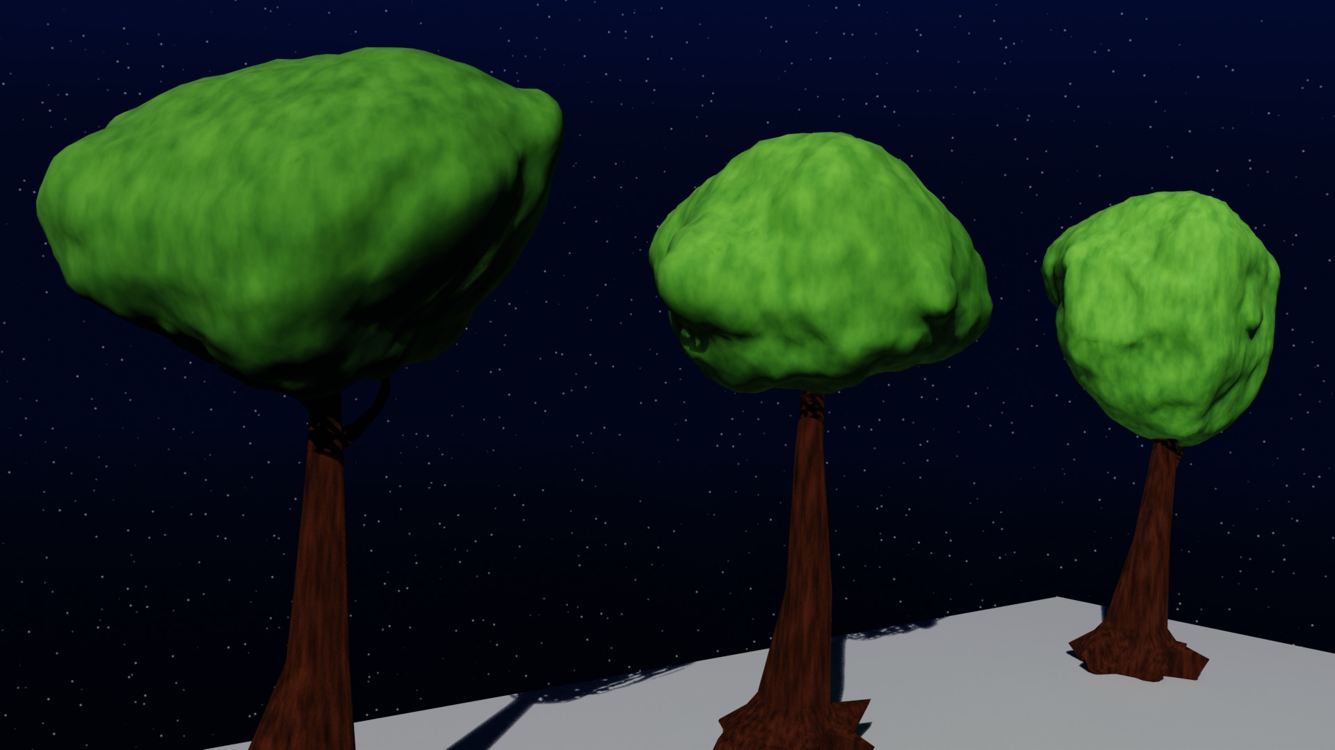 Trees stylized model for video games and animations Low-poly 3D model_3