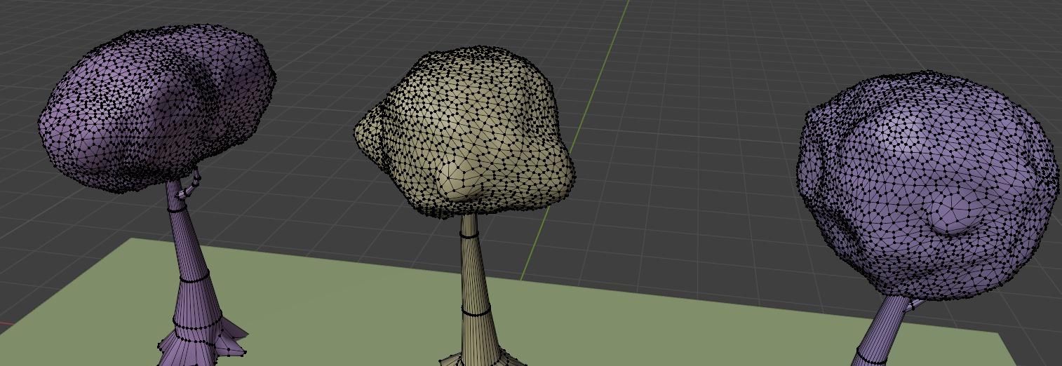 Trees stylized model for video games and animations Low-poly 3D model_5