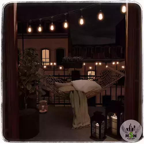 Balcony 5 Blender Scene - NIGHT