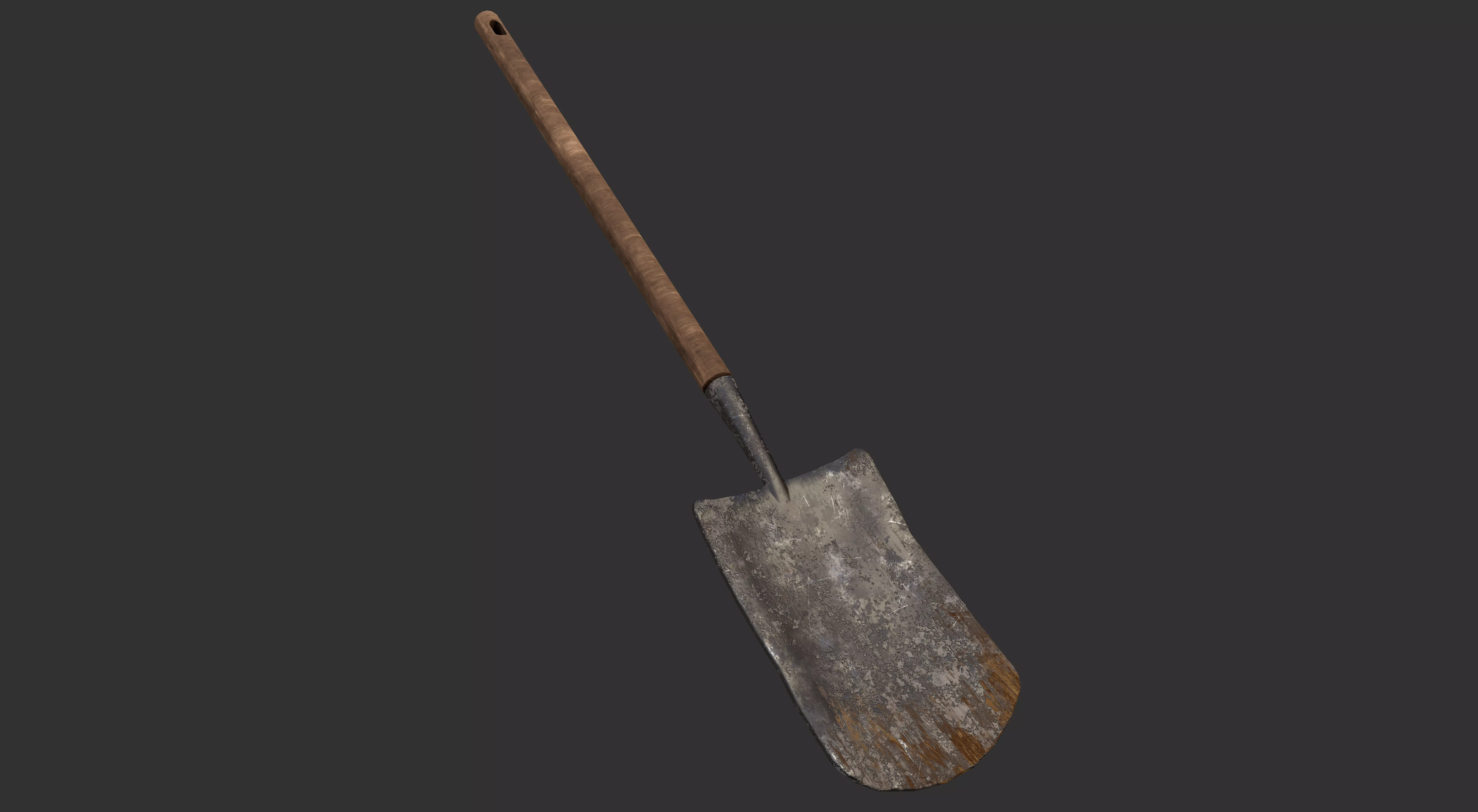 Shovel Low Poly PBR Game Asset Low-poly 3D model_0
