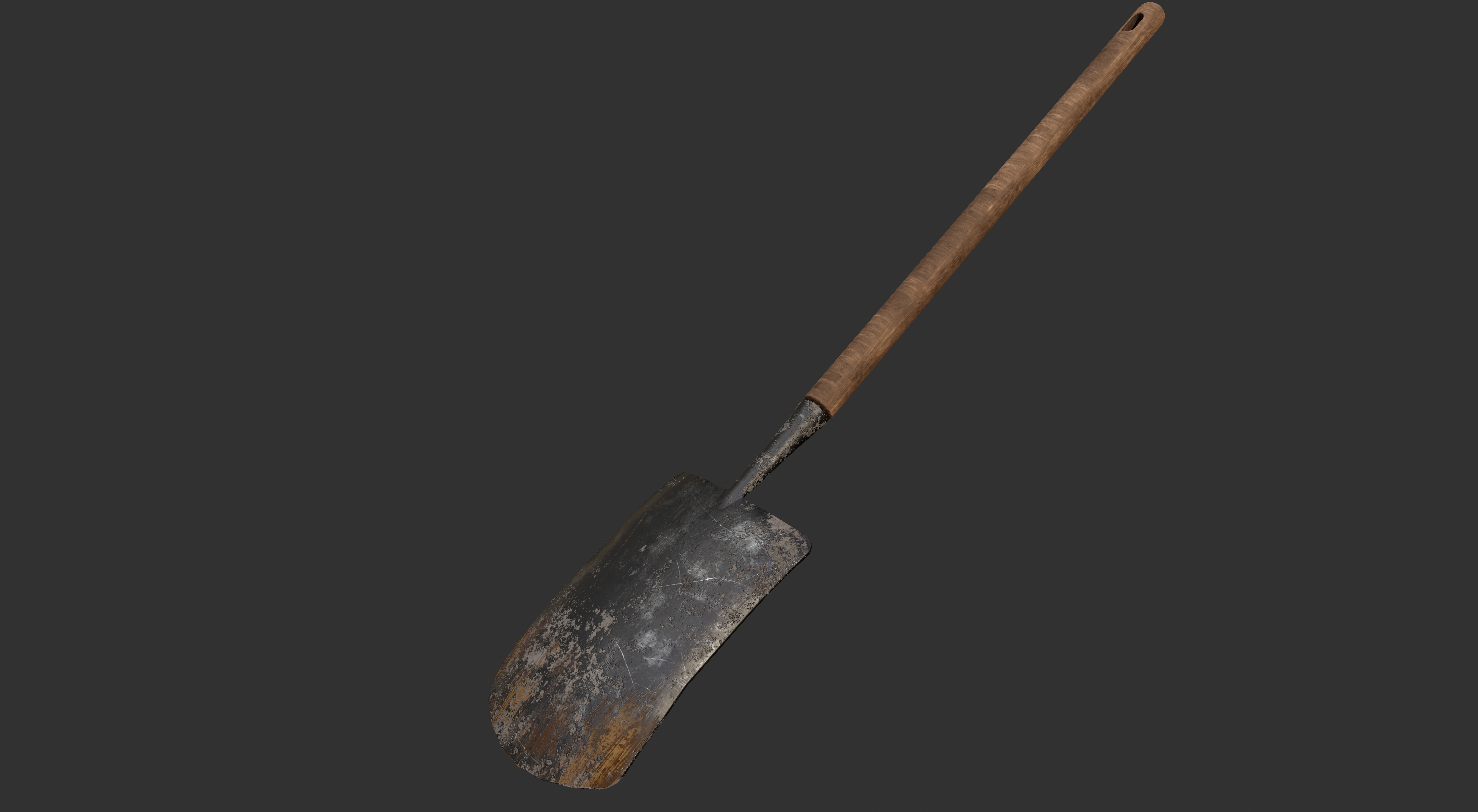 Shovel Low Poly PBR Game Asset Low-poly 3D model_2