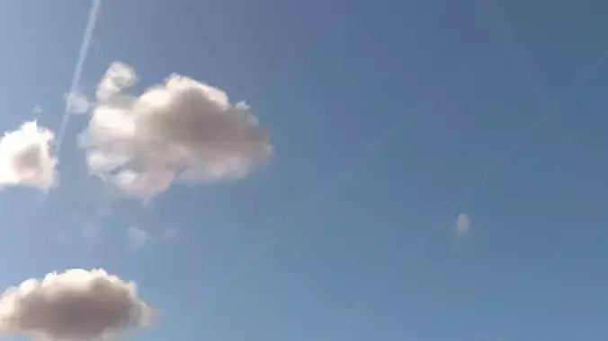 Sunny Cloudy Sky With Contrails 3D model
