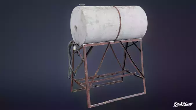 INDUSTRIAL - Gas Tank 01 - LOW POLY AND NANITE