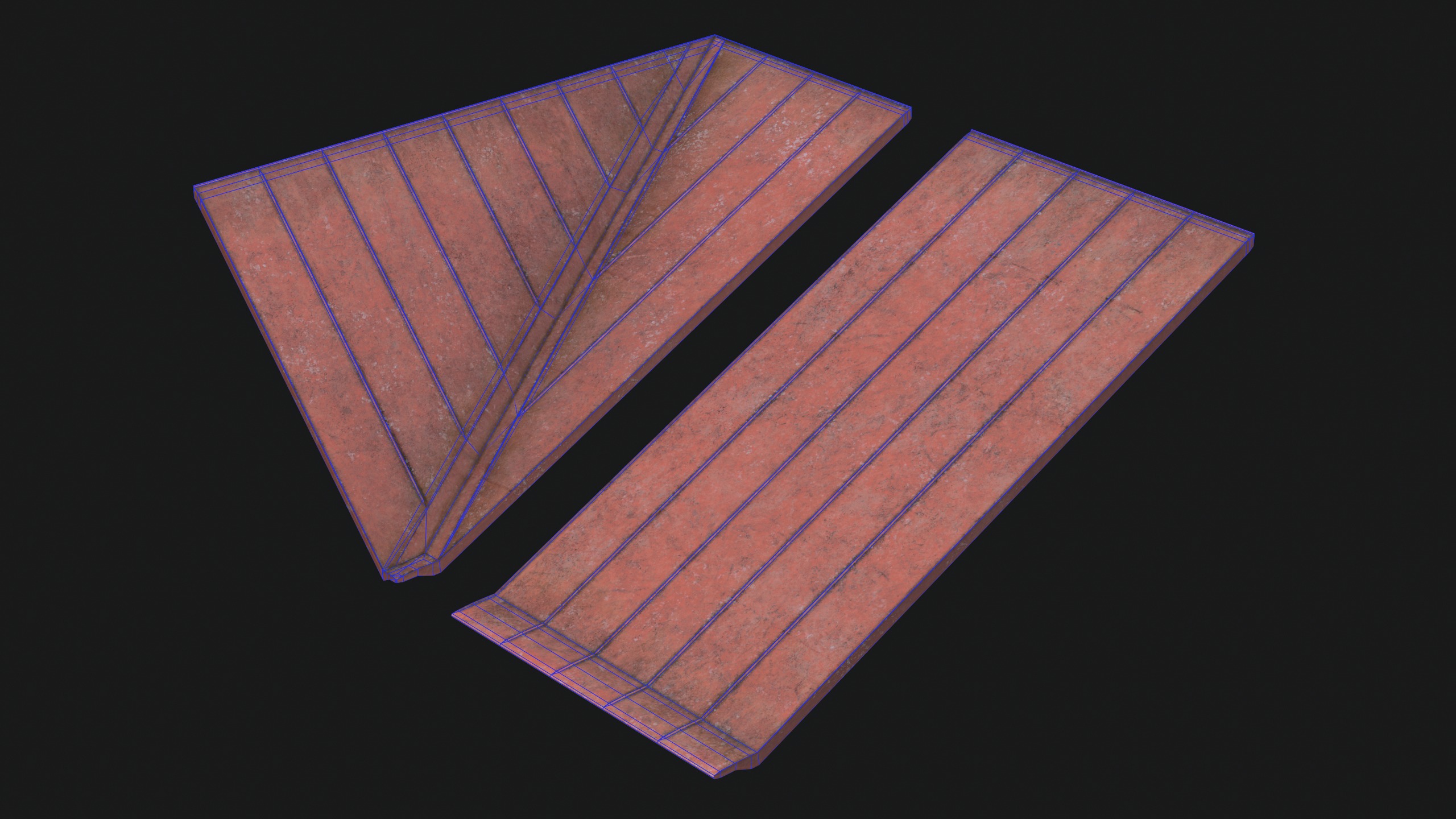 Modular Roof Set Low-poly 3D model_5