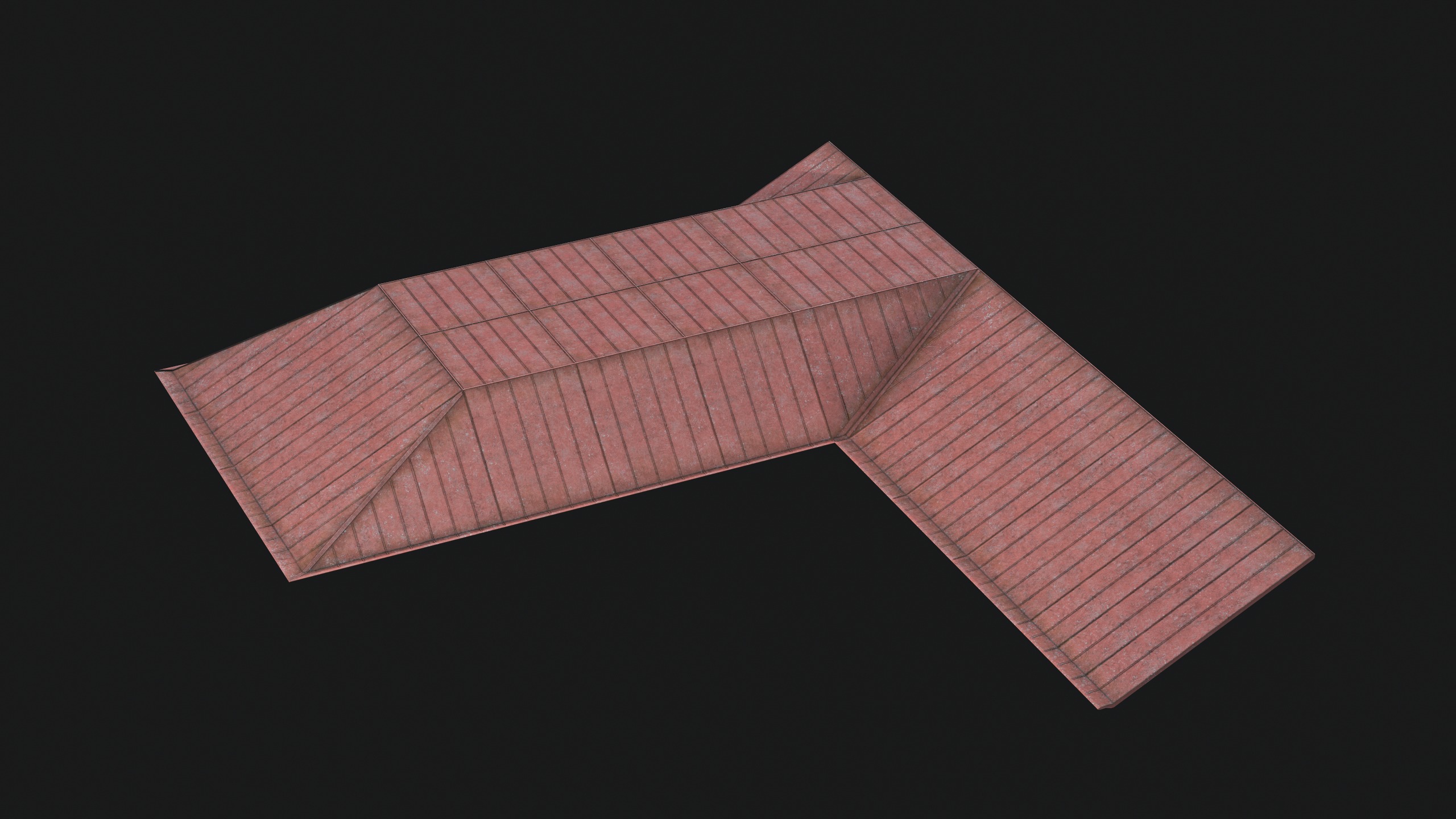 Modular Roof Set Low-poly 3D model_2