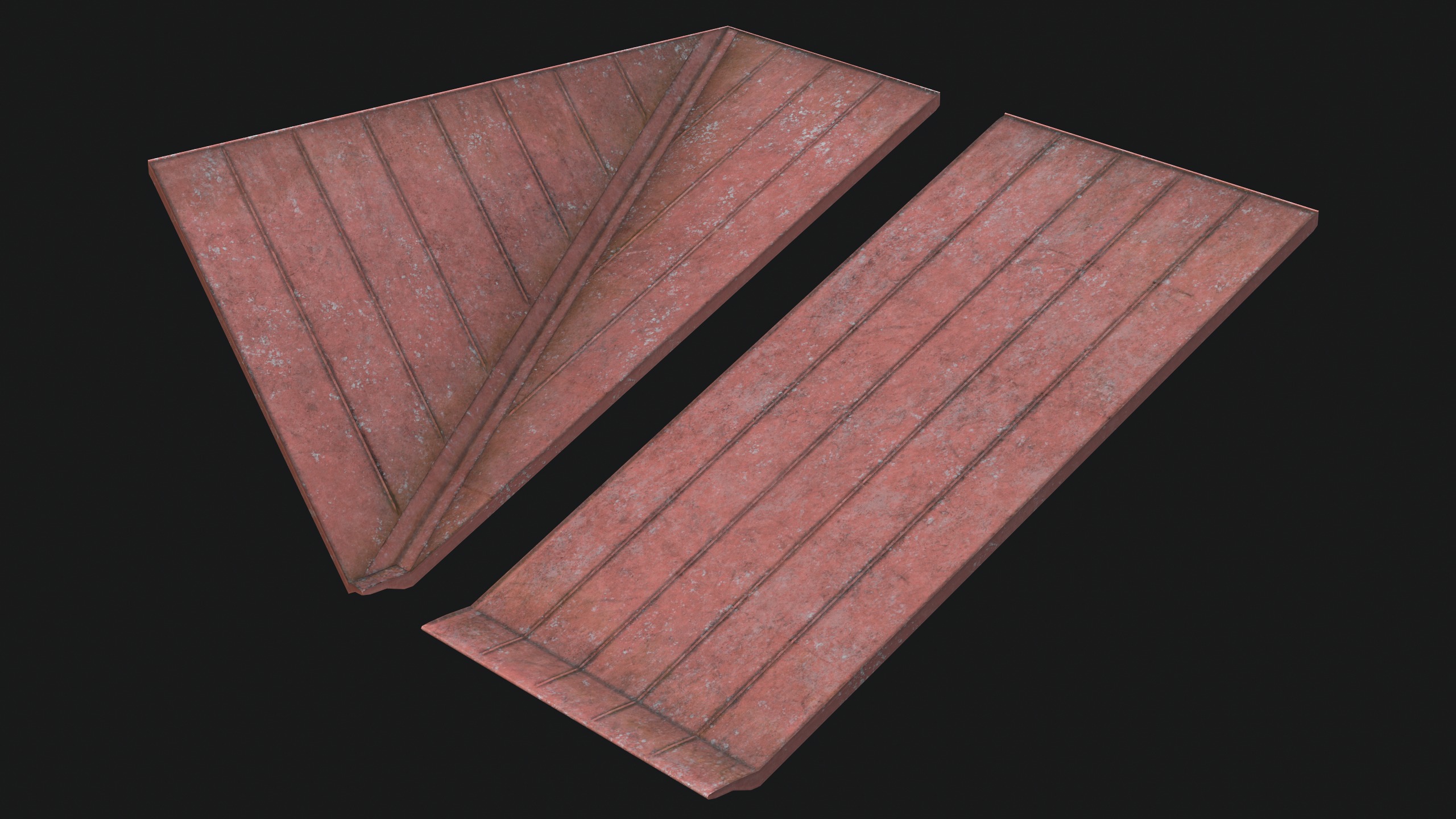 Modular Roof Set Low-poly 3D model_4