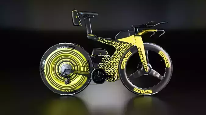 Cervelo P5x time-trial bike Low-poly 3D model