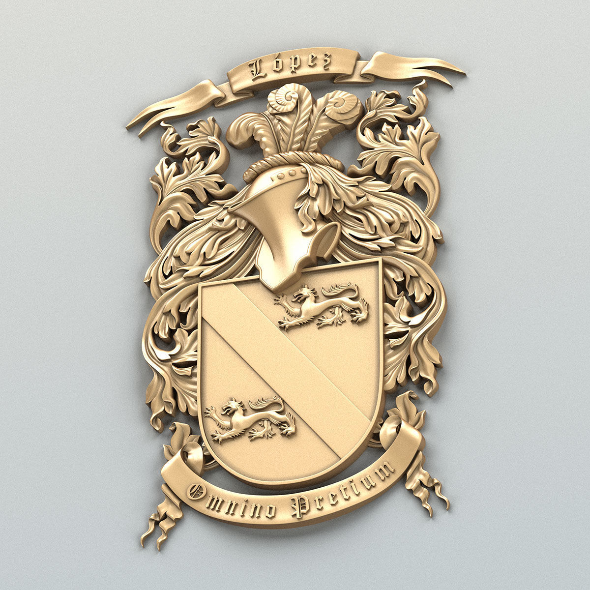 Coat of arms decorative 011 3D model_6