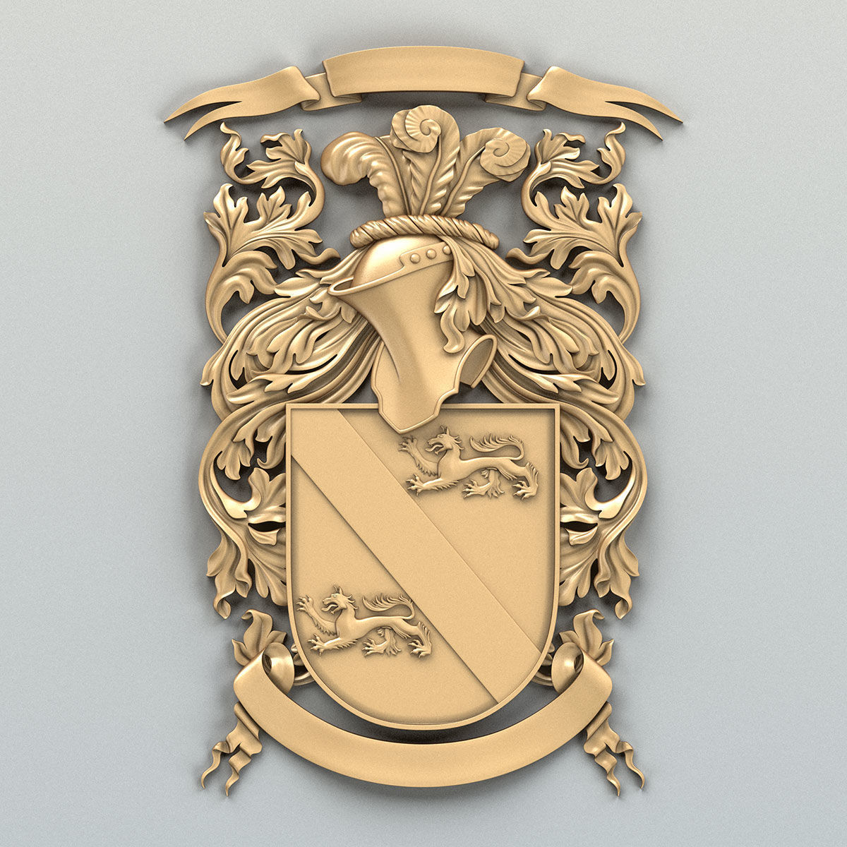 Coat of arms decorative 011 3D model_3