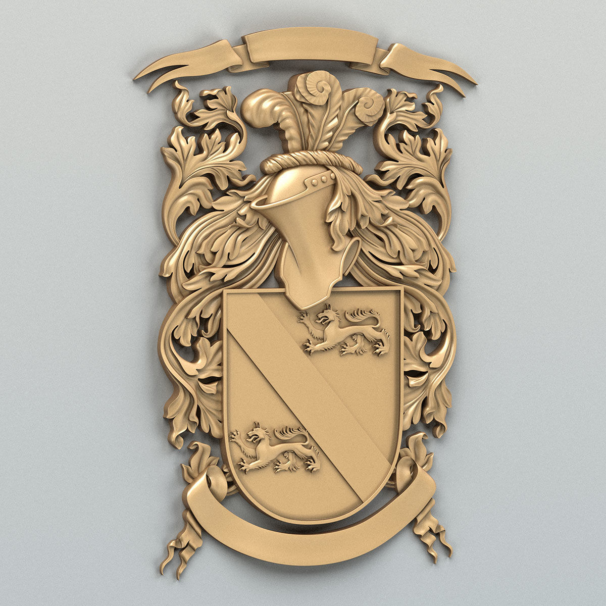 Coat of arms decorative 011 3D model_2