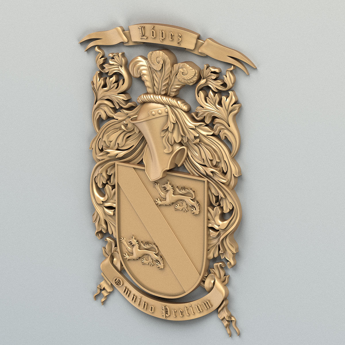 Coat of arms decorative 011 3D model_4