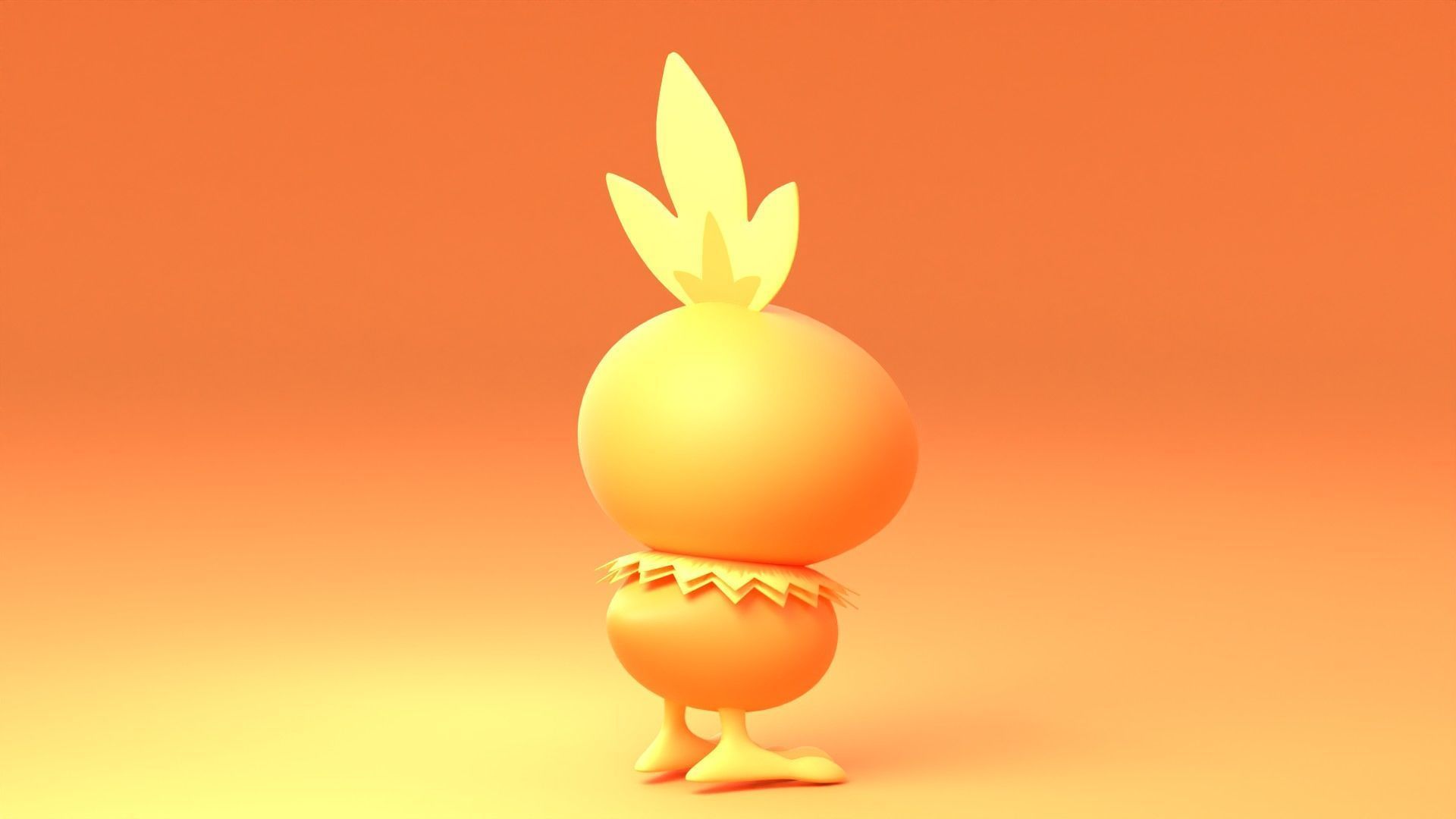 Torchic Pokemon Low-poly 3D model_3