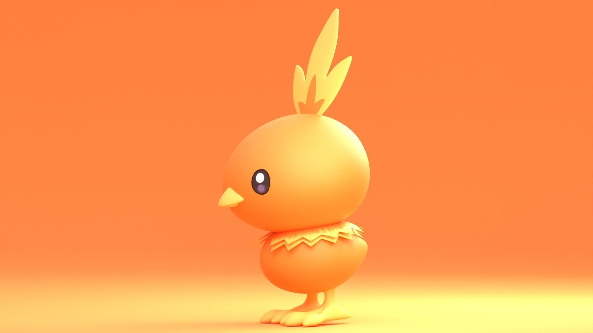 Torchic Pokemon Low-poly 3D model_4