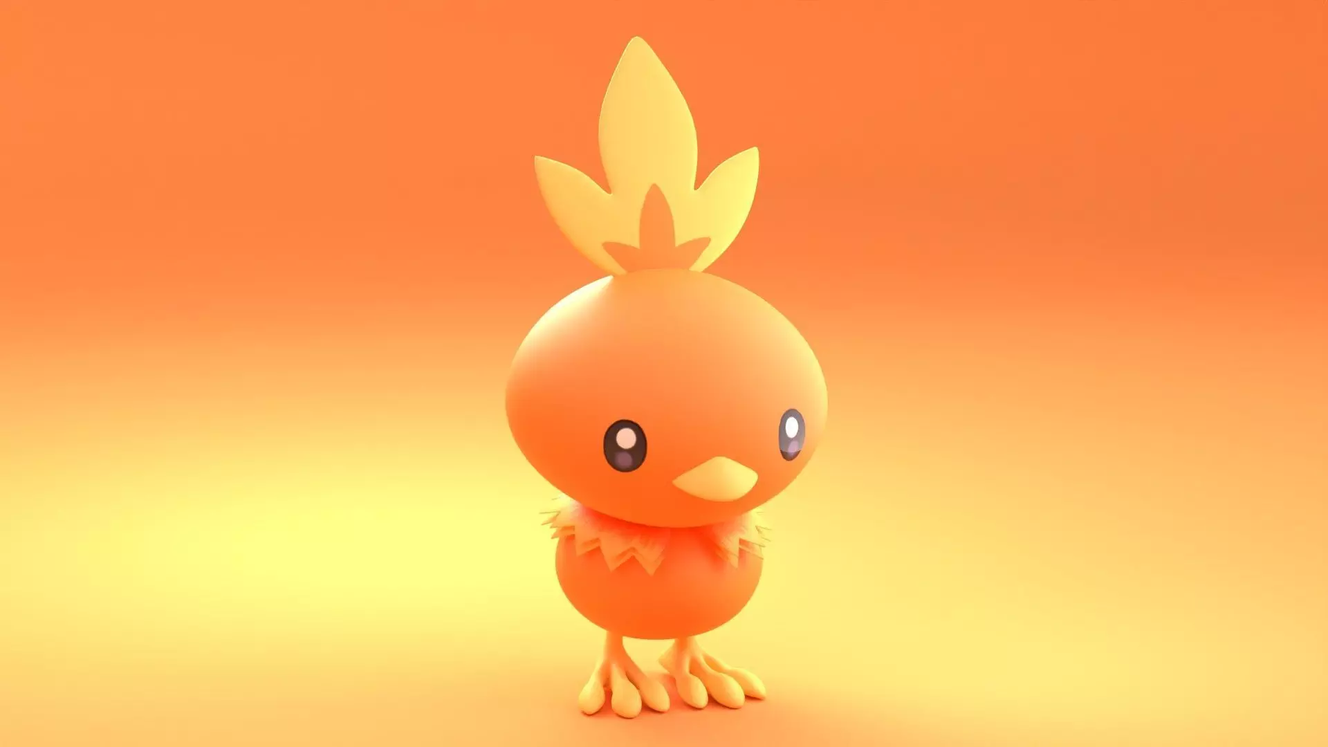 Torchic Pokemon Low-poly 3D model_0