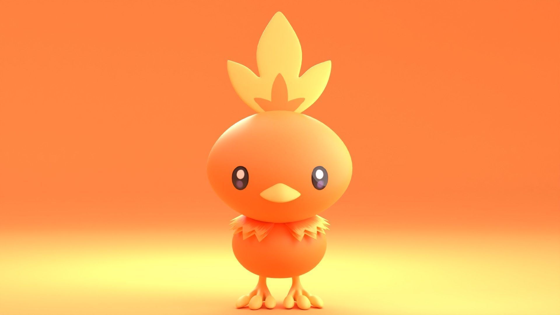 Torchic Pokemon Low-poly 3D model_2