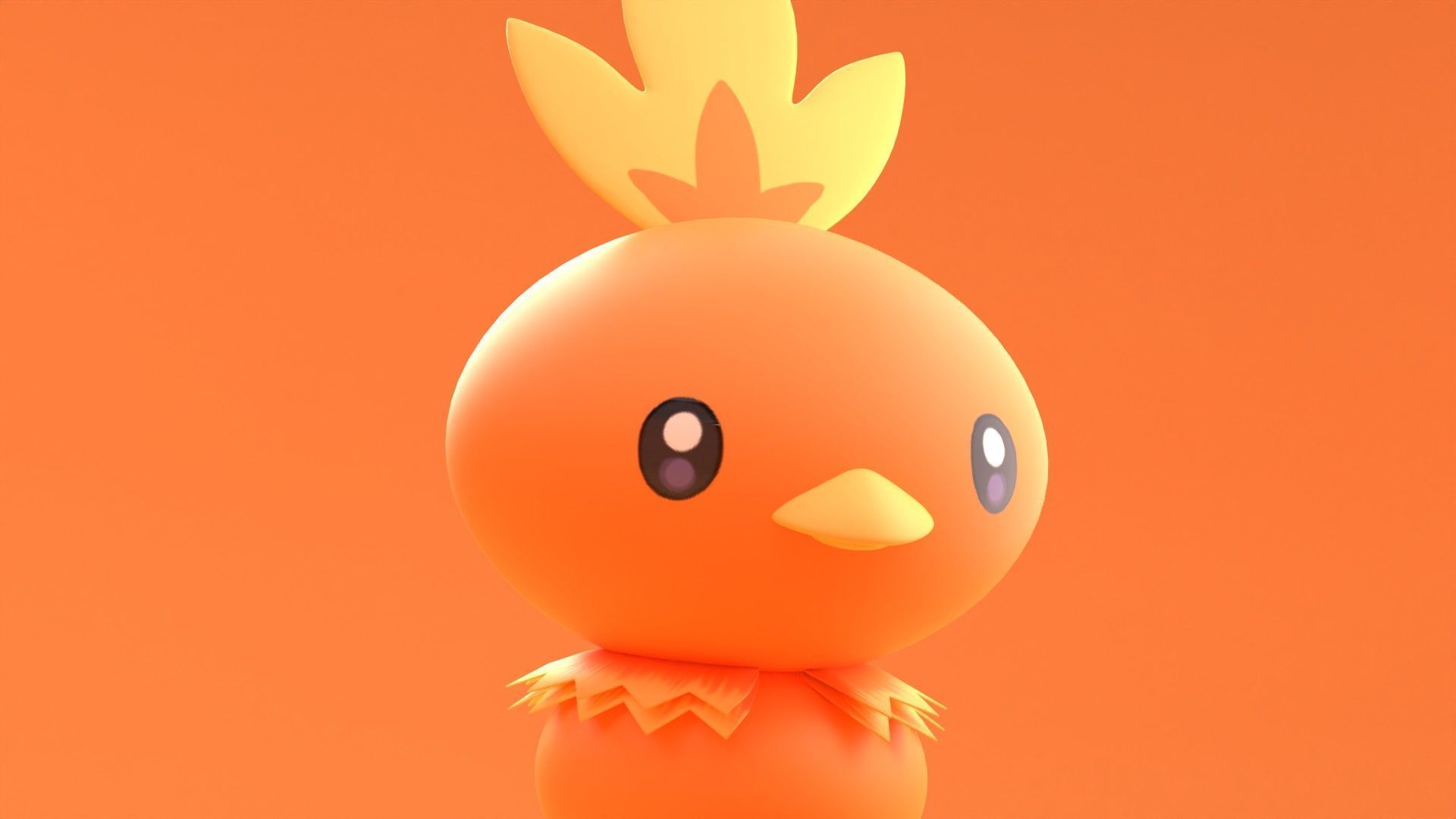 Torchic Pokemon Low-poly 3D model_5