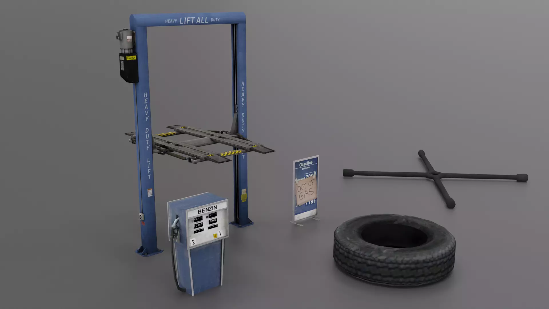 Car Service Props Part 1 Low-poly 3D model