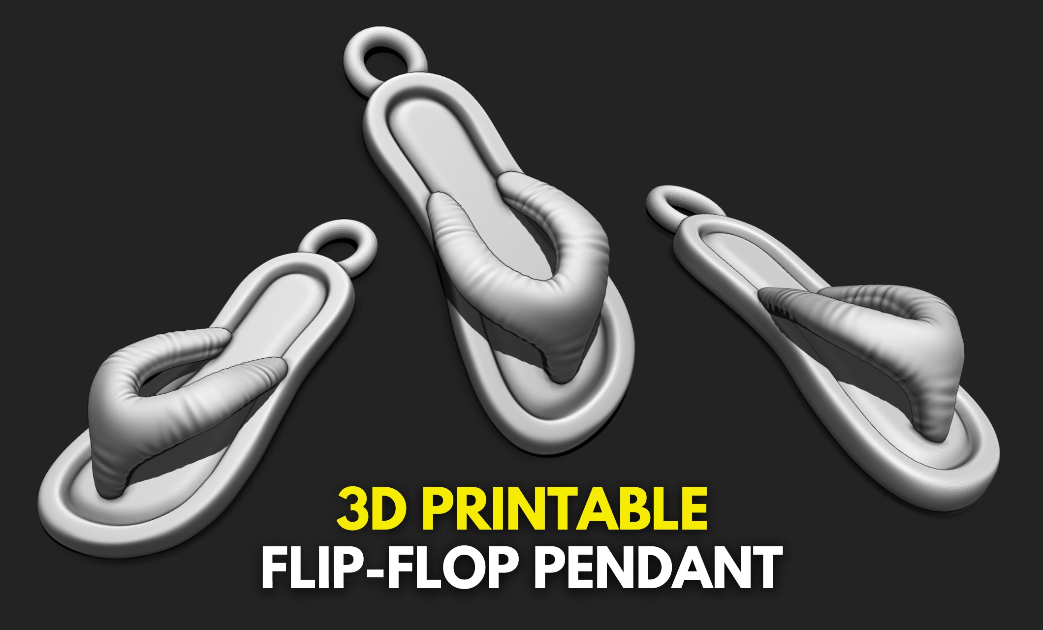 Slipper - Flip-Flop - Sandals - Necklace - Jewelry - Keychain 3D print model_0
