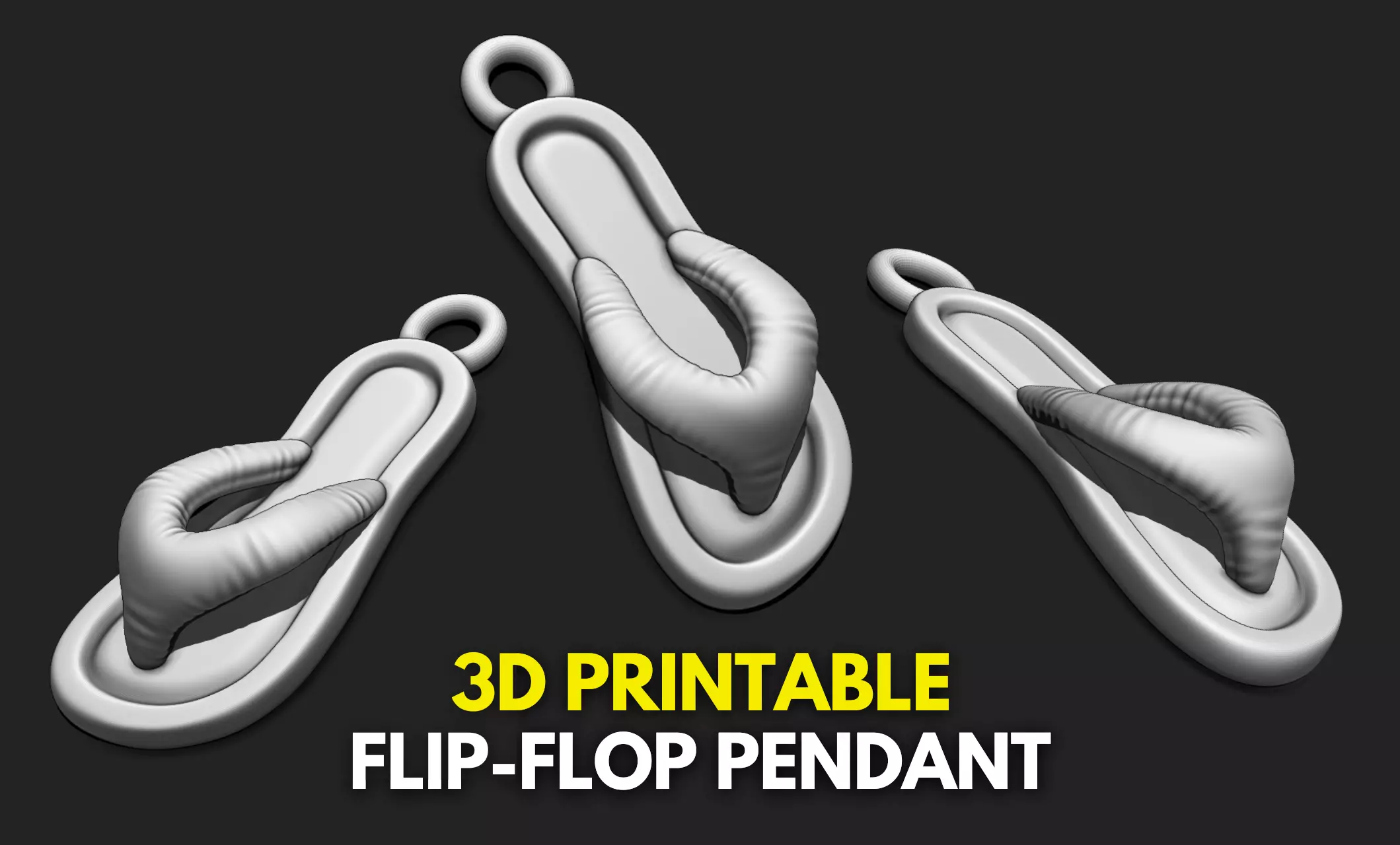 Slipper - Flip-Flop - Sandals - Necklace - Jewelry - Keychain 3D print model_0