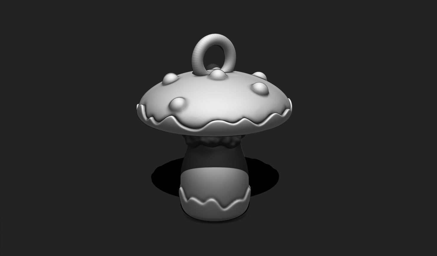 Mushroom Pendant - Necklace - Jewelry - Keychain 3D print model_2