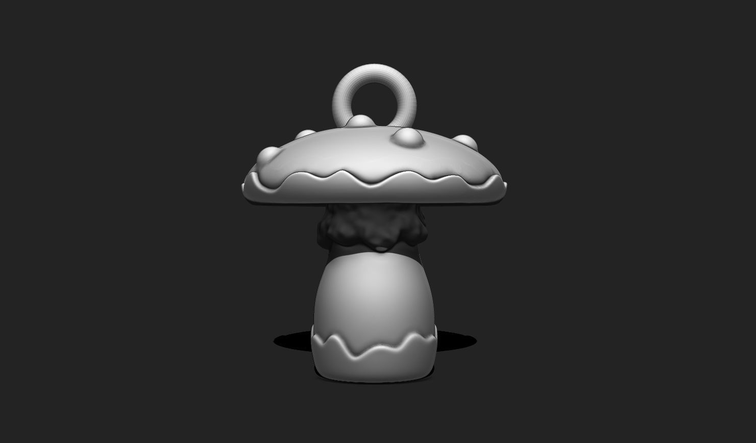 Mushroom Pendant - Necklace - Jewelry - Keychain 3D print model_1