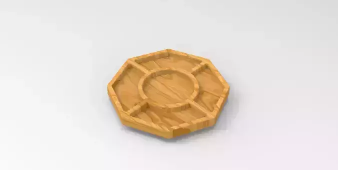 4 Round Serving Tray Cnc Router File 3D print model