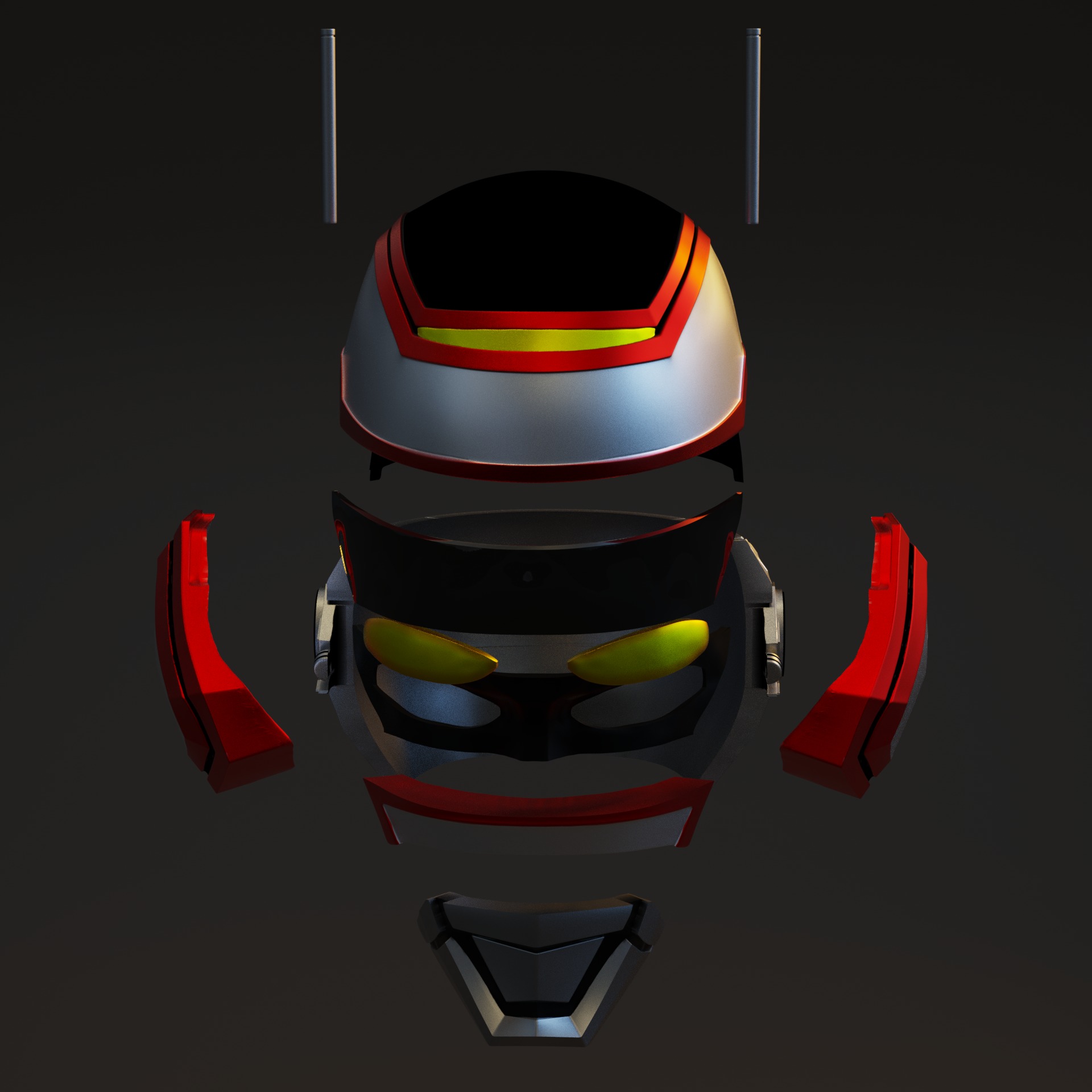 Jaspion Helmet Prop Cosplay  3D print model_1