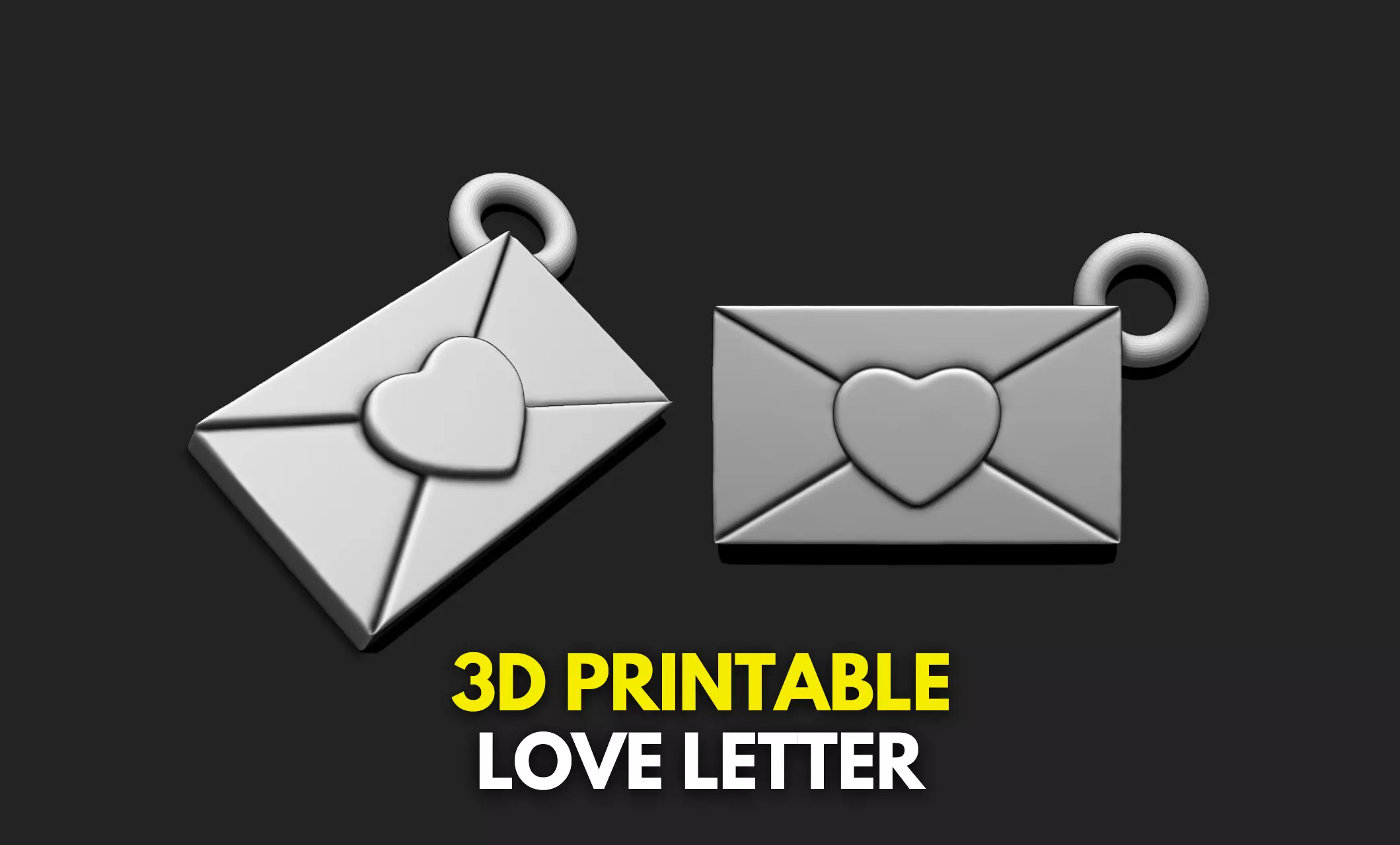Love Letter - Valentines Day - Necklace - Jewelry - Keychain 3D print model_0