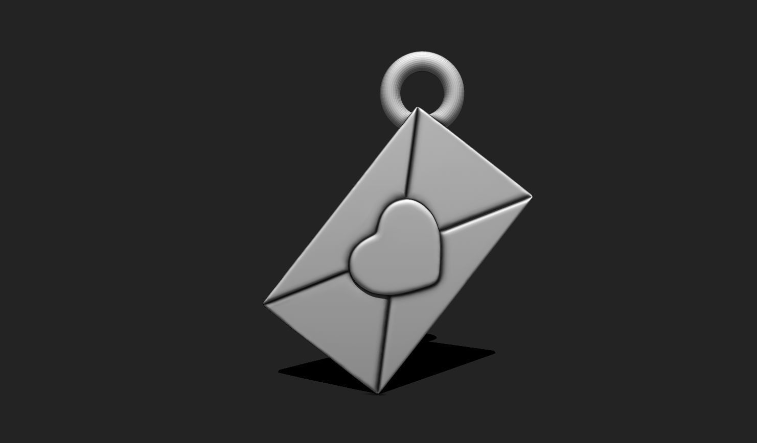 Love Letter - Valentines Day - Necklace - Jewelry - Keychain 3D print model_3