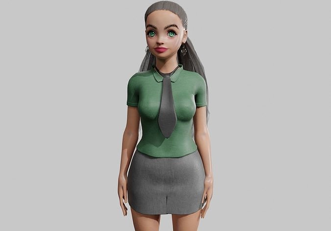 sweet Basic Woman V28828  Low-poly 3D model
