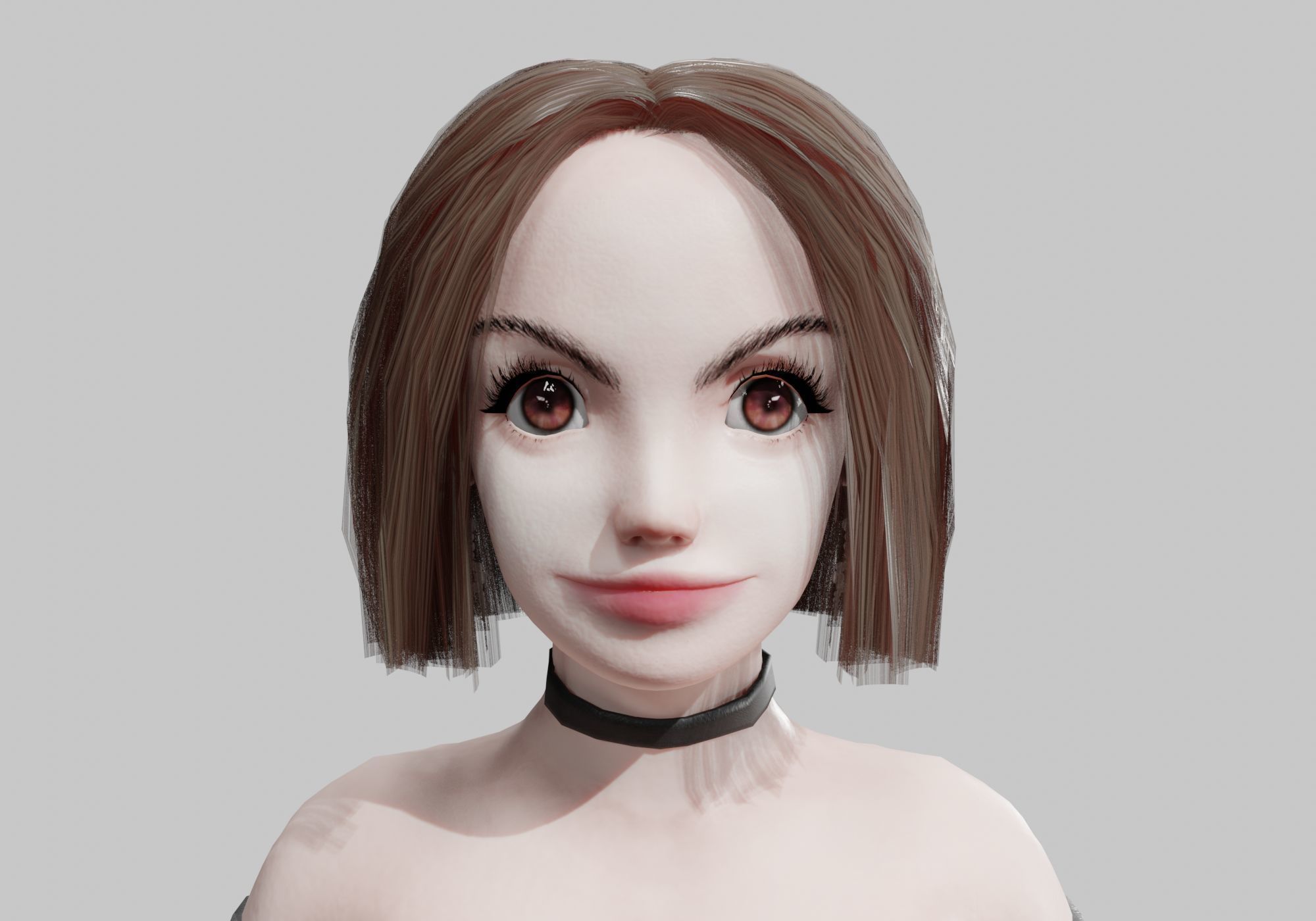 cute Standard Woman V37650  Low-poly 3D model_2