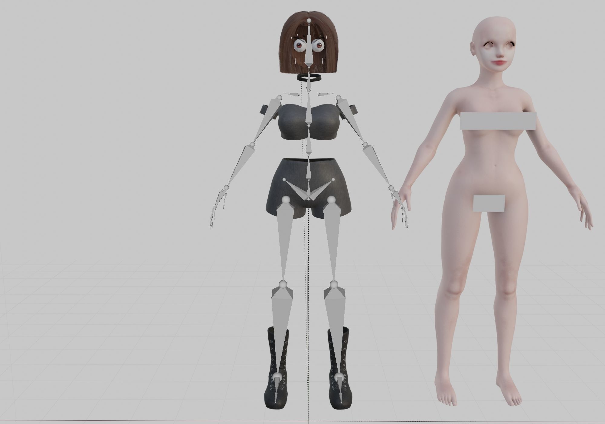 cute Standard Woman V37650  Low-poly 3D model_8