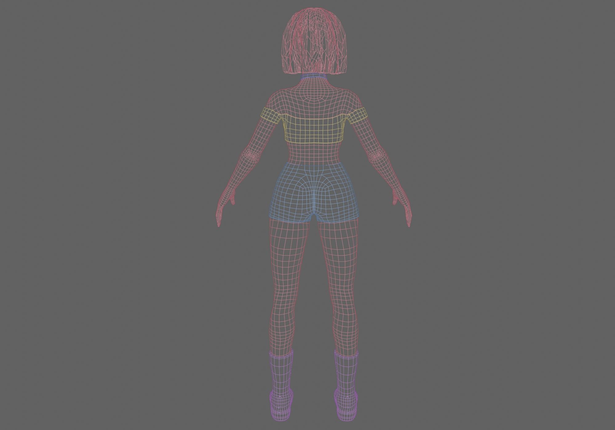 cute Standard Woman V37650  Low-poly 3D model_14