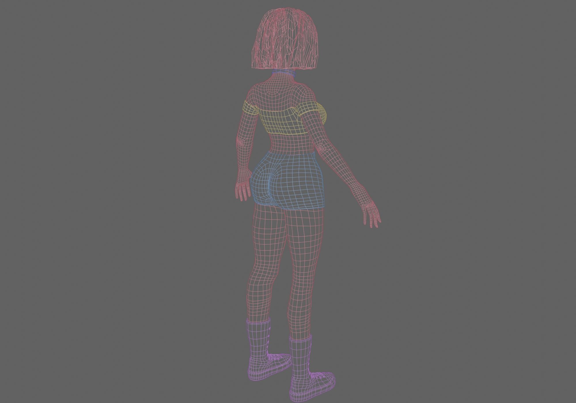 cute Standard Woman V37650  Low-poly 3D model_13