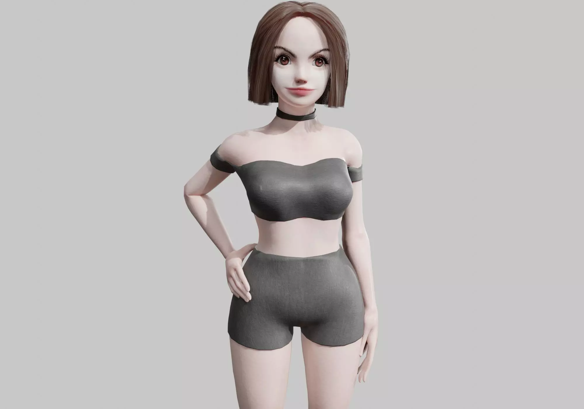 cute Standard Woman V37650  Low-poly 3D model_0