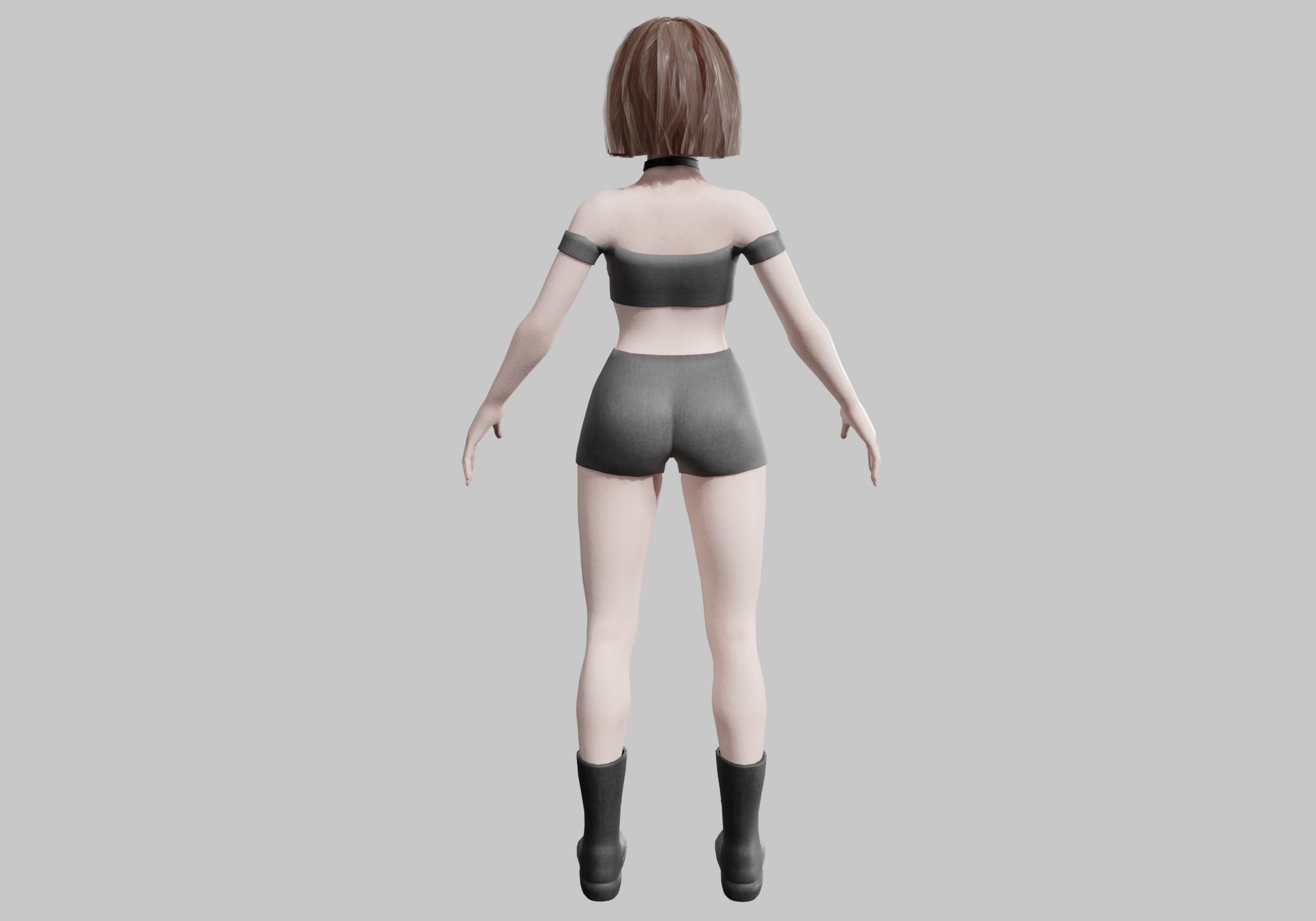cute Standard Woman V37650  Low-poly 3D model_6