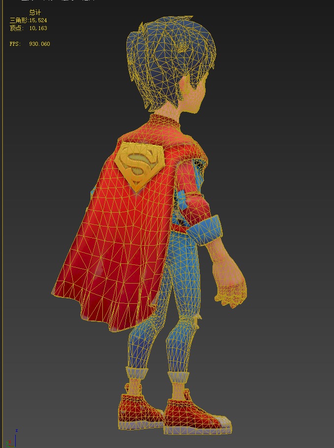 Superboy Low-poly 3D model_12