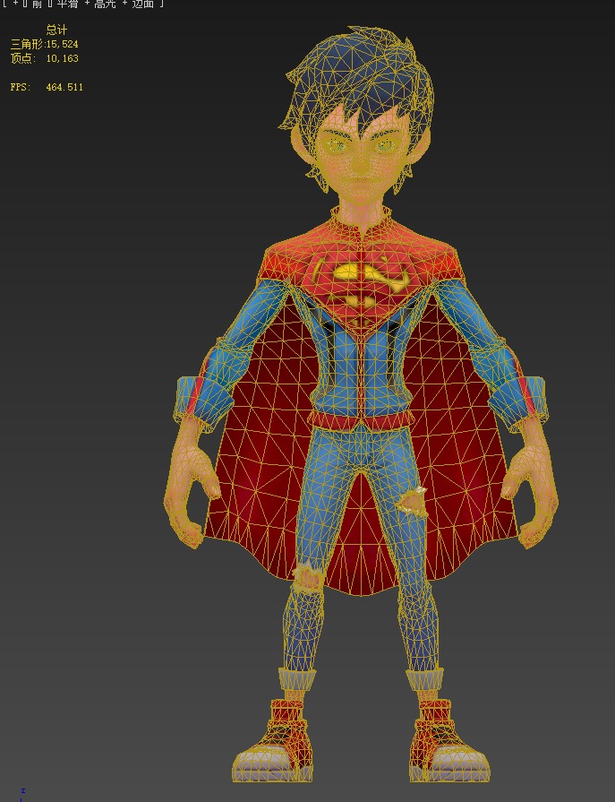 Superboy Low-poly 3D model_8