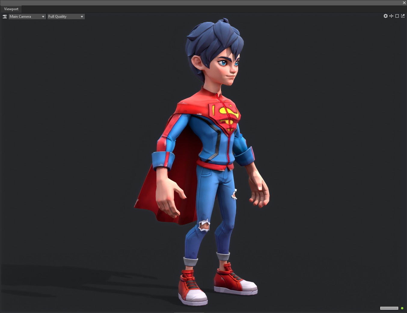 Superboy Low-poly 3D model_2