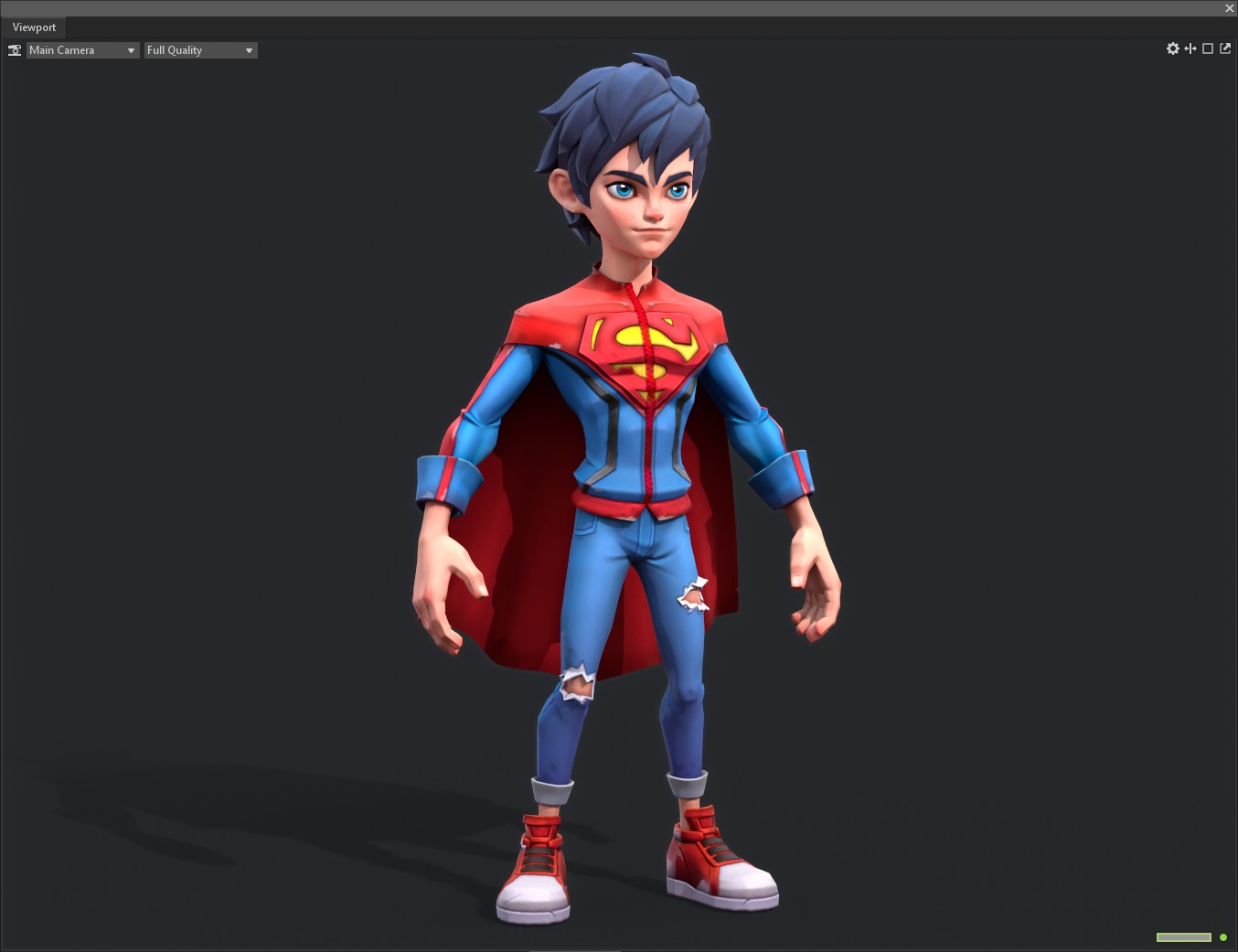 Superboy Low-poly 3D model_3