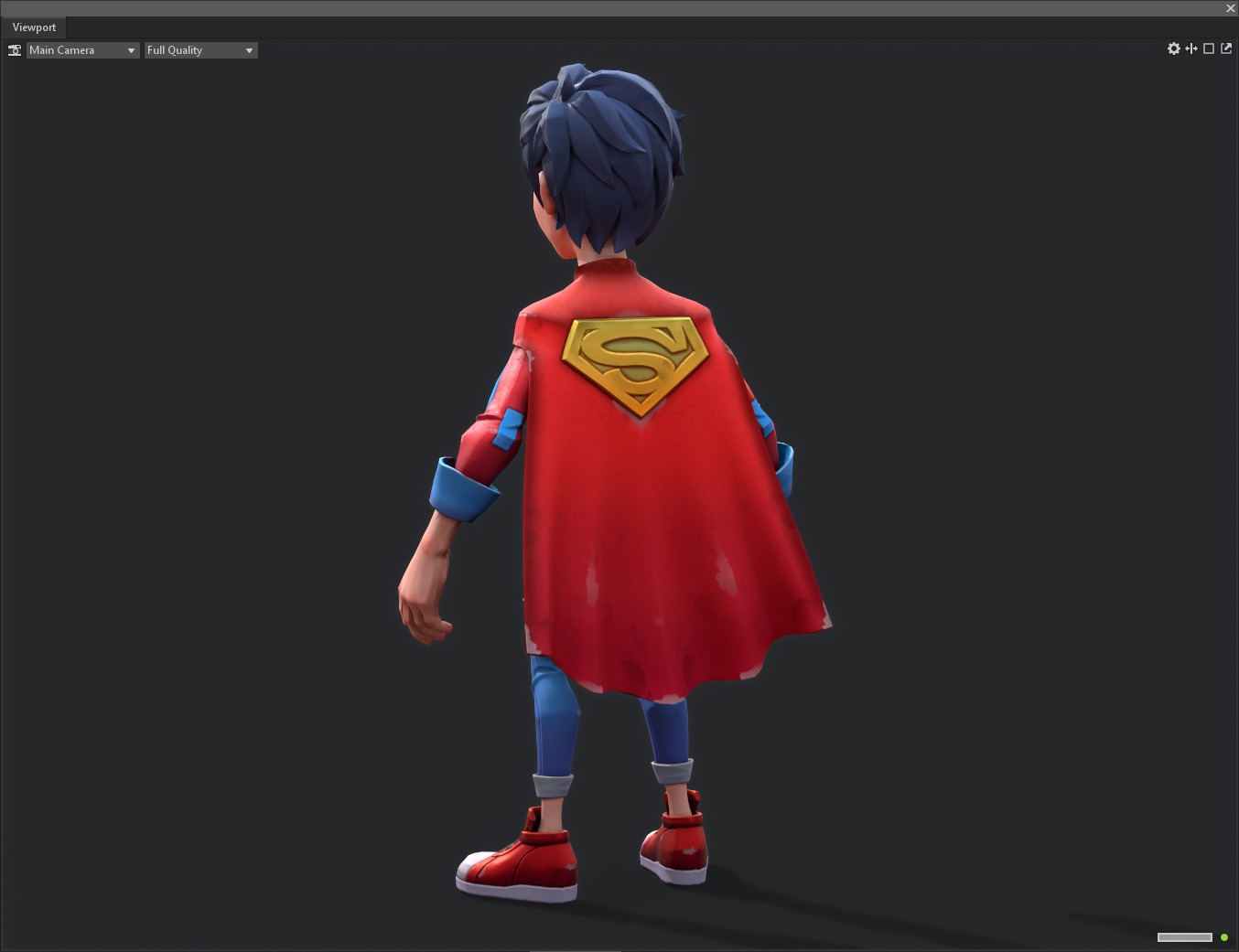 Superboy Low-poly 3D model_4