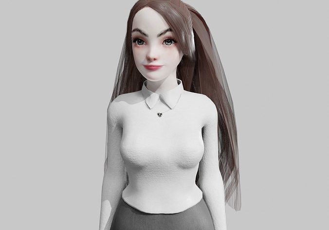 Basic Pretty Woman V34593  Low-poly 3D model