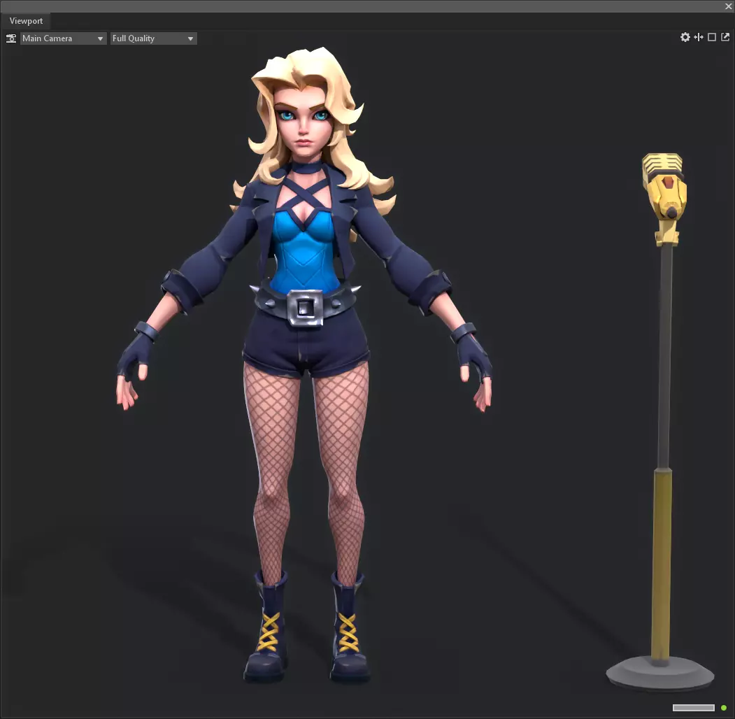 Black Canary Low-poly 3D model_0
