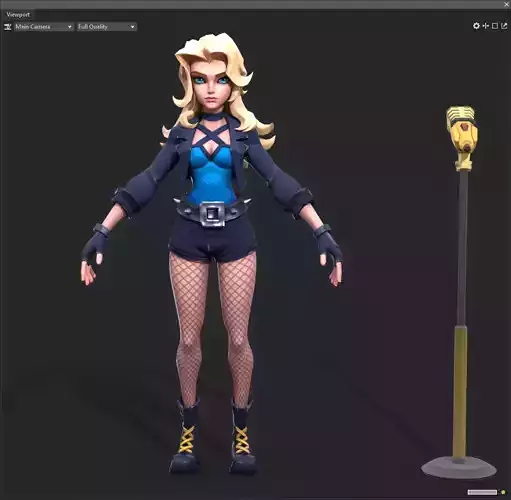 Black Canary Low-poly 3D model