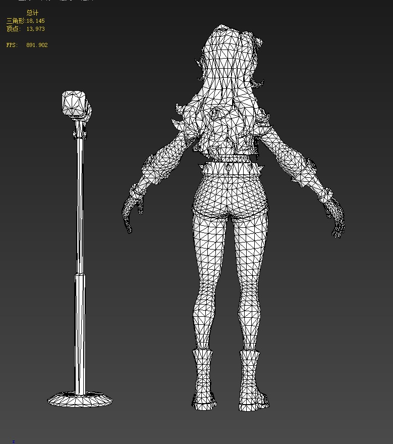 Black Canary Low-poly 3D model_10