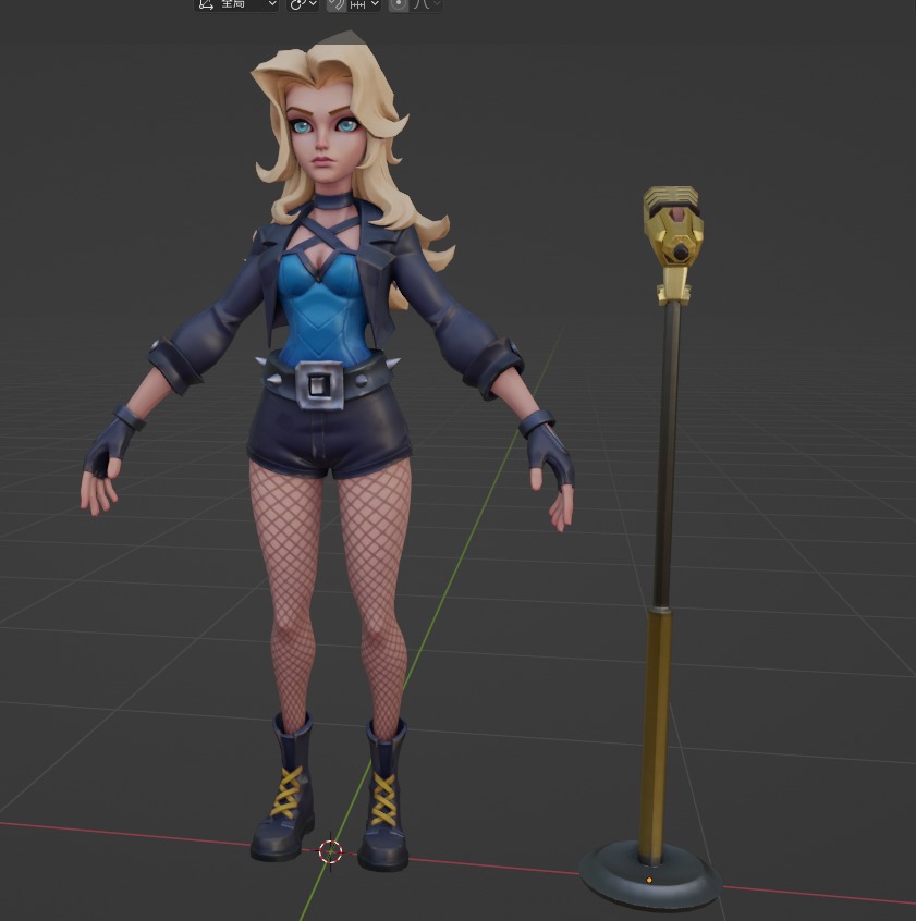 Black Canary Low-poly 3D model_7