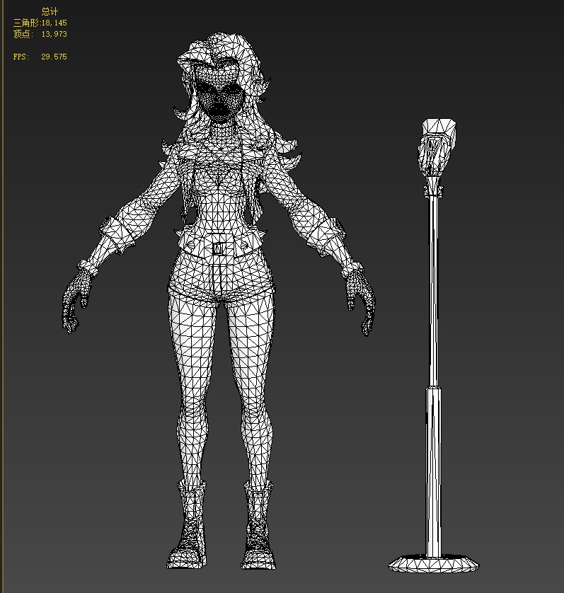 Black Canary Low-poly 3D model_9