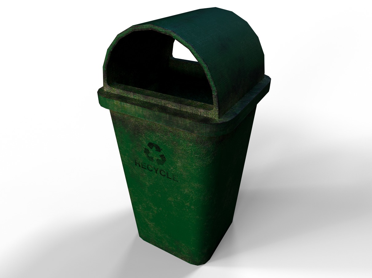 OLD DUSTBIN Low-poly 3D model_10